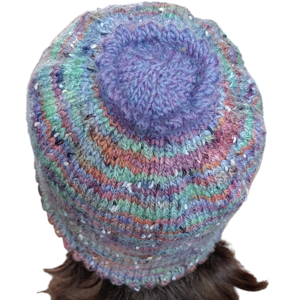 Handmade Winter Beanie Knitted Wool Hat Cap Warm and Thick - Picture 9 of 10